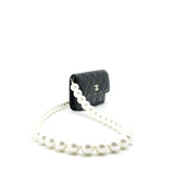 Chanel Giant Pearl Clutch with Chain Calfskin Black L