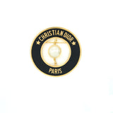 Christian Dior Round Pearl Brooch Black