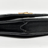 Chanel Zirconium Flap Clutch/ Holder with Chain Lambskin Black
