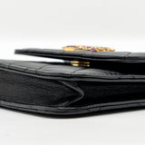 Chanel Zirconium Flap Clutch/ Holder with Chain Lambskin Black