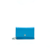 Chanel Camelia Wallet on Chain lambskin Blue