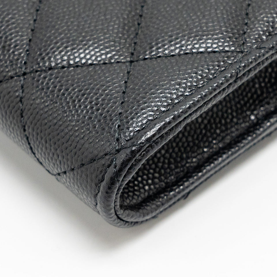 Chanel Classic Phone Clutch with Pouch on Chain Caviar Black L