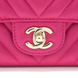 Chanel Chevron Mini Rectangular Flap Bag Pink with L