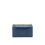 Chanel Medium Boy flap Bag Python Leather Blue L