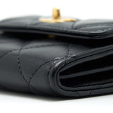 Chanel Pearl Crush Clutch With Chain Lambskin Black