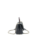 Chanel Coco Handle Extra Mini Black Embossed Handle L