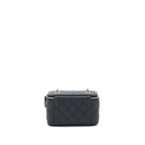 Chanel Caviar Small Long Vanity With Chain Black L