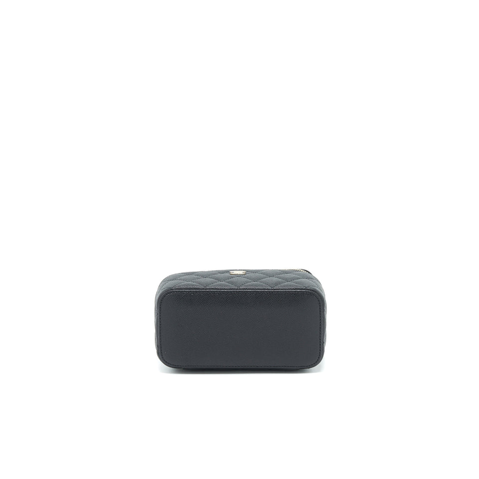 Chanel Caviar Small Long Vanity With Chain Black L