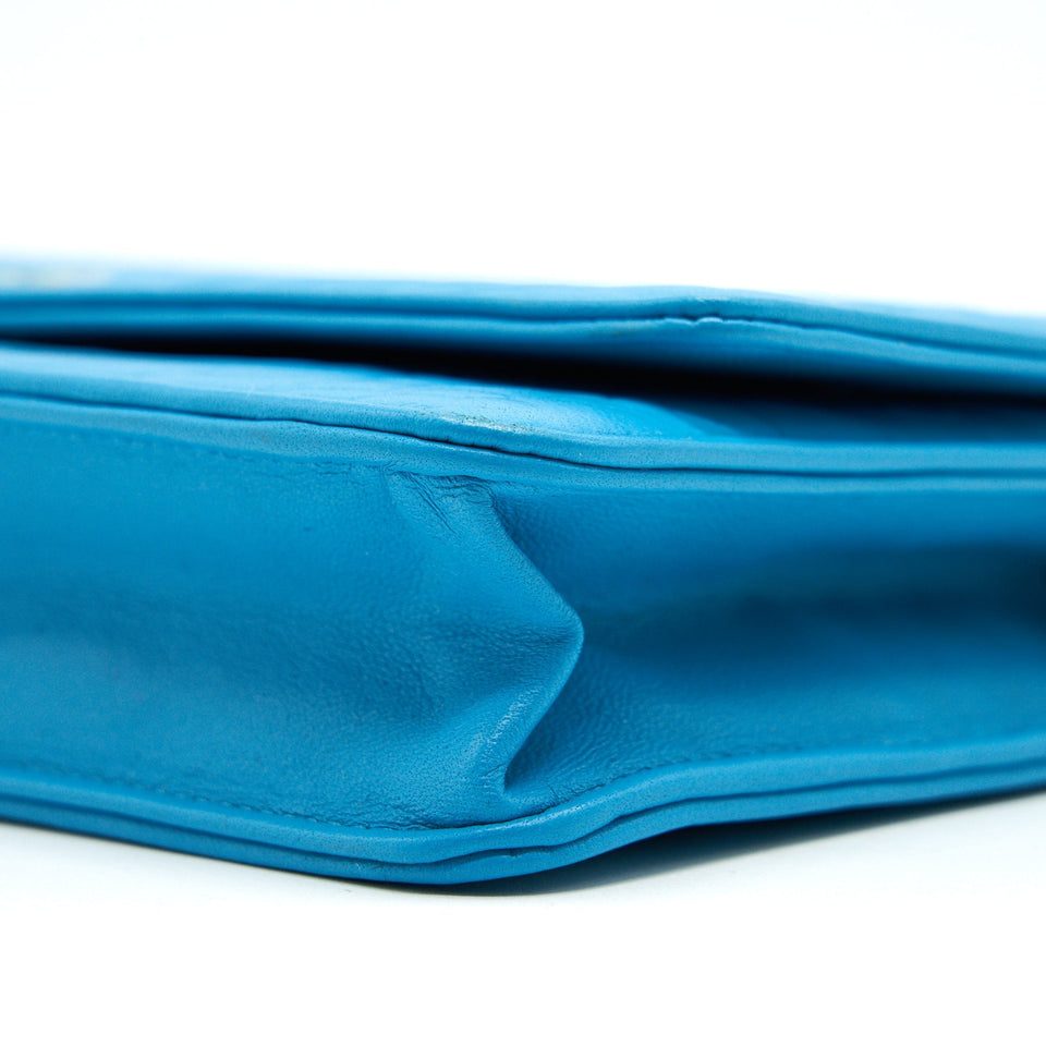Chanel Camelia Wallet on Chain lambskin Blue