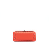 Chanel Coco Handle Small 24cm Chevron Coral Red Ruthenium Hardware