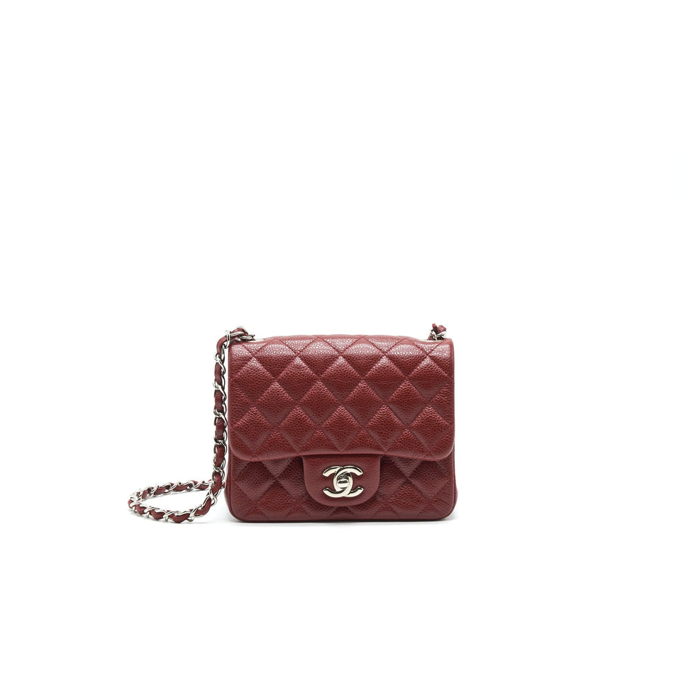 Chanel MINI SQUARE CARVIAR RED