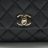 Chanel Coco Handle Extra Mini Black Embossed Handle L
