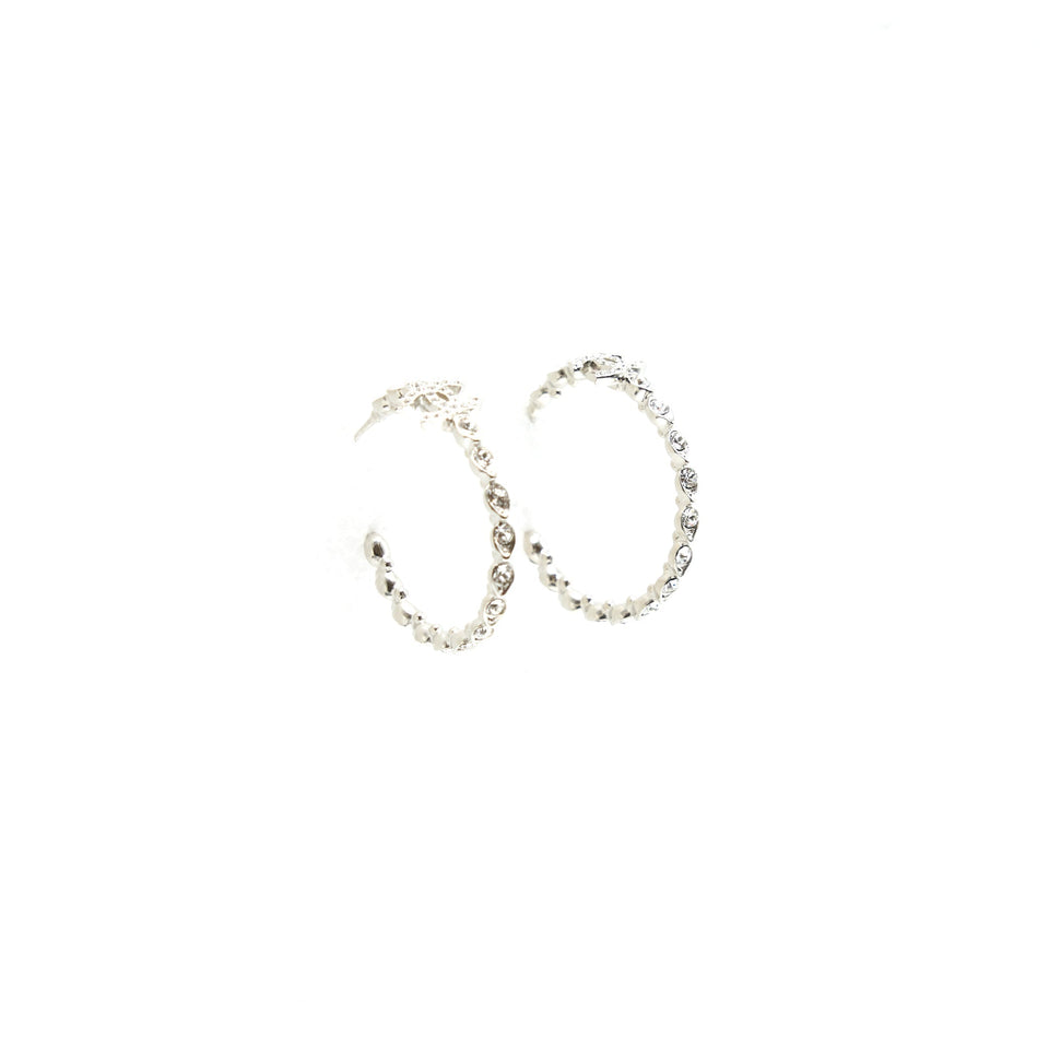 Chanel Round CC Earrings Crystal