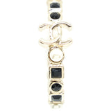 Chanel Round CC Black Earrings With Pearl