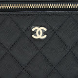 Chanel Caviar Small Long Vanity With Chain Black L