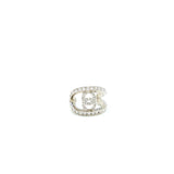 Chanel CC Logo Earring With Full Crystals Silver Tone