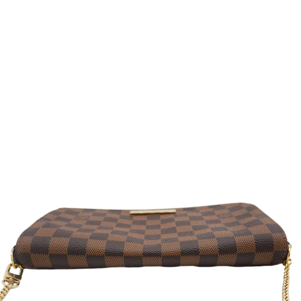 Louis Vuitton Favorite MM Damier Ebene Clutch Bag Brown