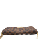 Louis Vuitton Favorite MM Damier Ebene Clutch Bag Brown
