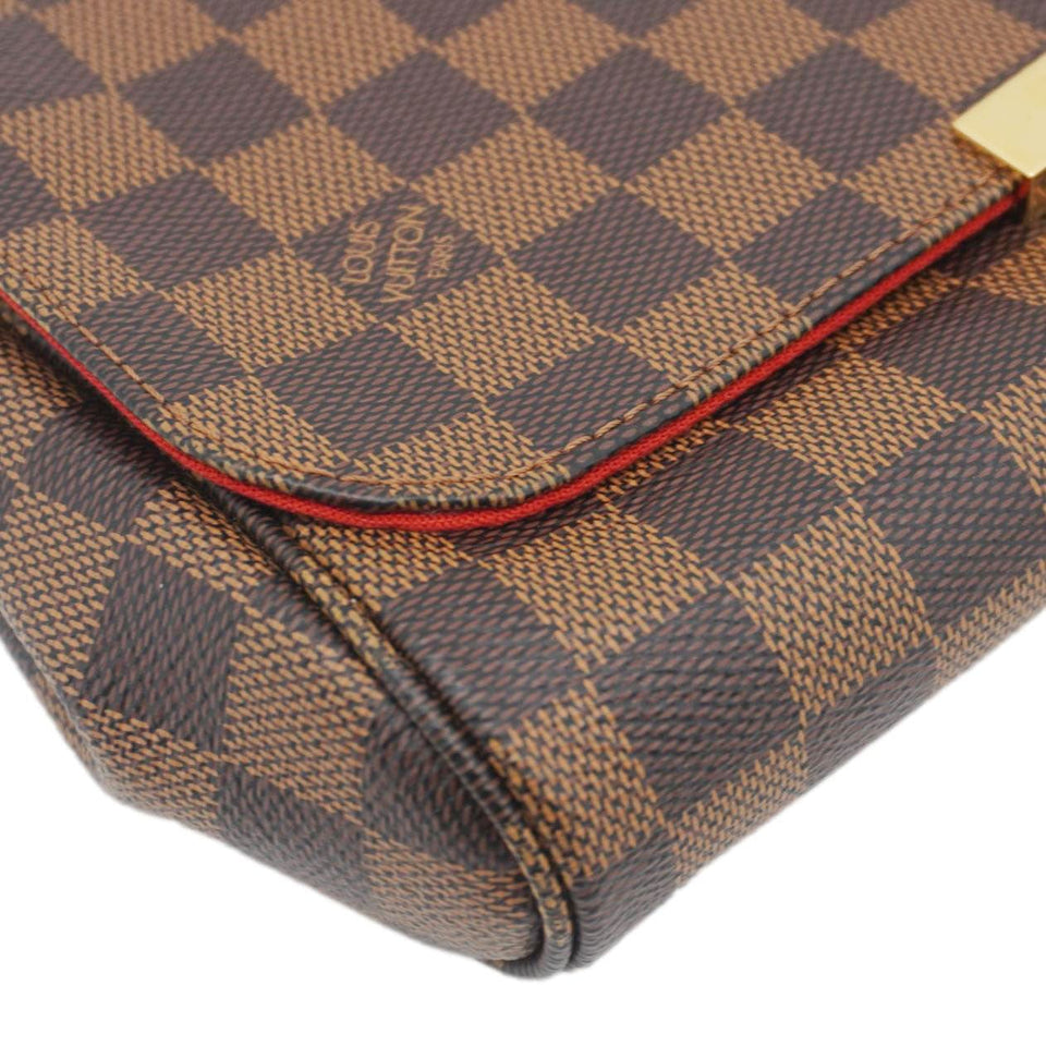 Louis Vuitton Favorite MM Damier Ebene Clutch Bag Brown