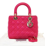 Christian Dior Bag - Cannage Pink Lambskin Lady Dior Bag