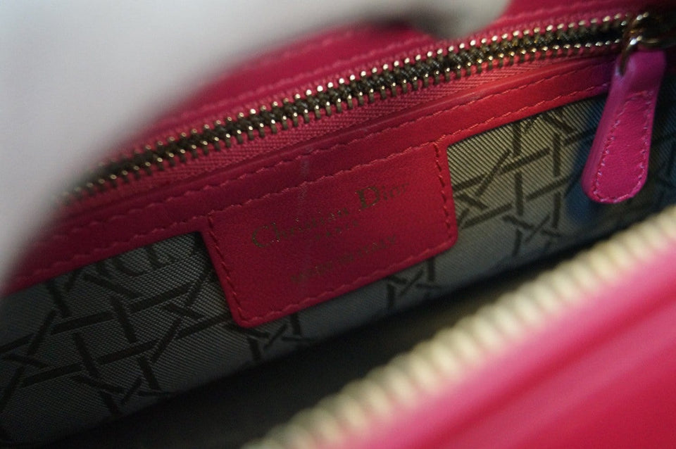 Christian Dior Bag - Cannage Pink Lambskin Lady Dior Bag