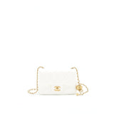 Chanel 21B Pearl Crush Square mini flap Bag White