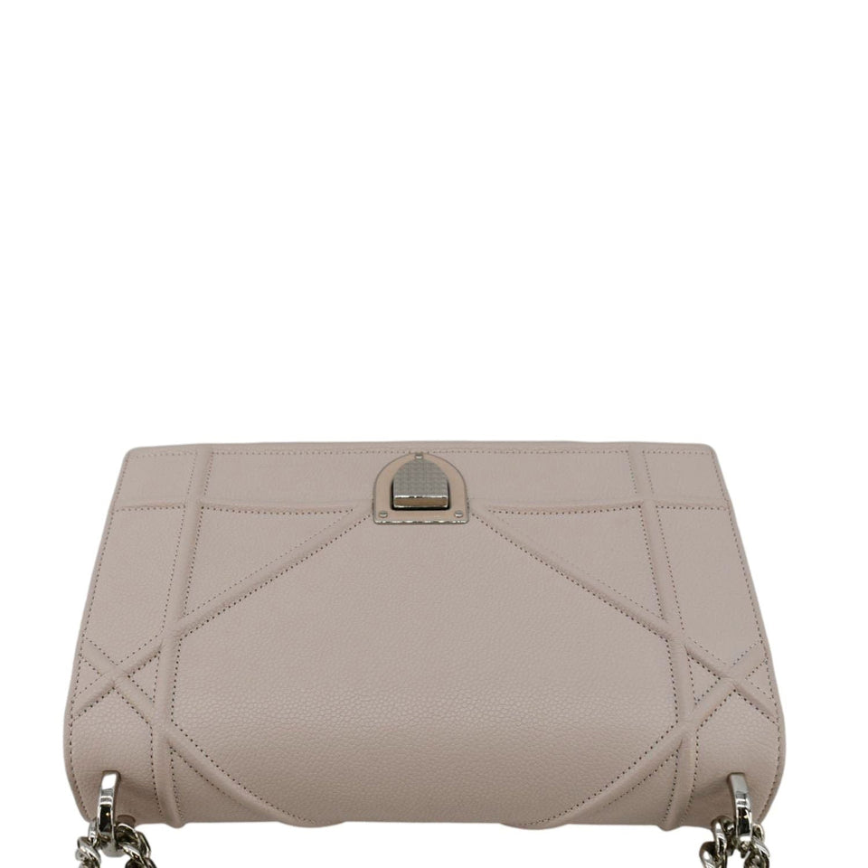 Christian Dior Diaroma Flap Grained Calfskin Leather Crossbody Bag Light Pink