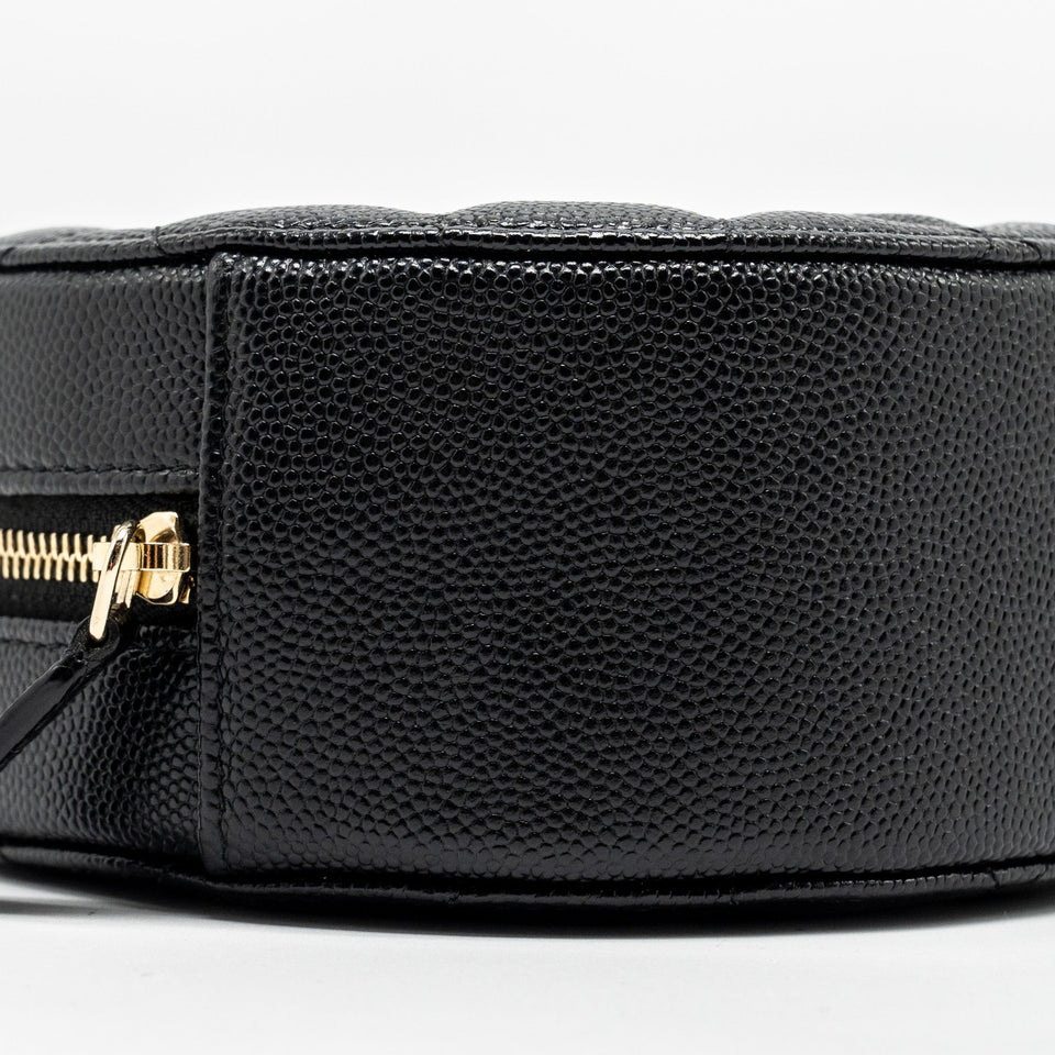 Chanel Round Clutch with Chain Caviar Black L