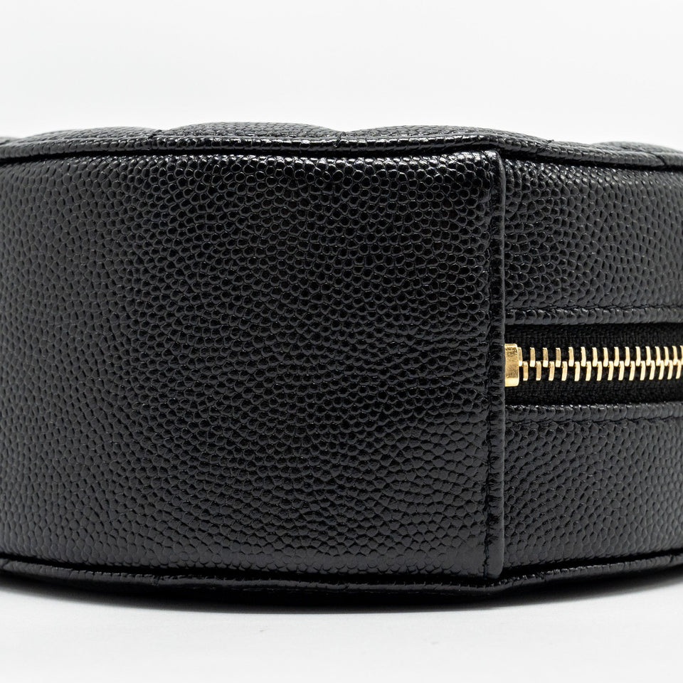 Chanel Round Clutch with Chain Caviar Black L