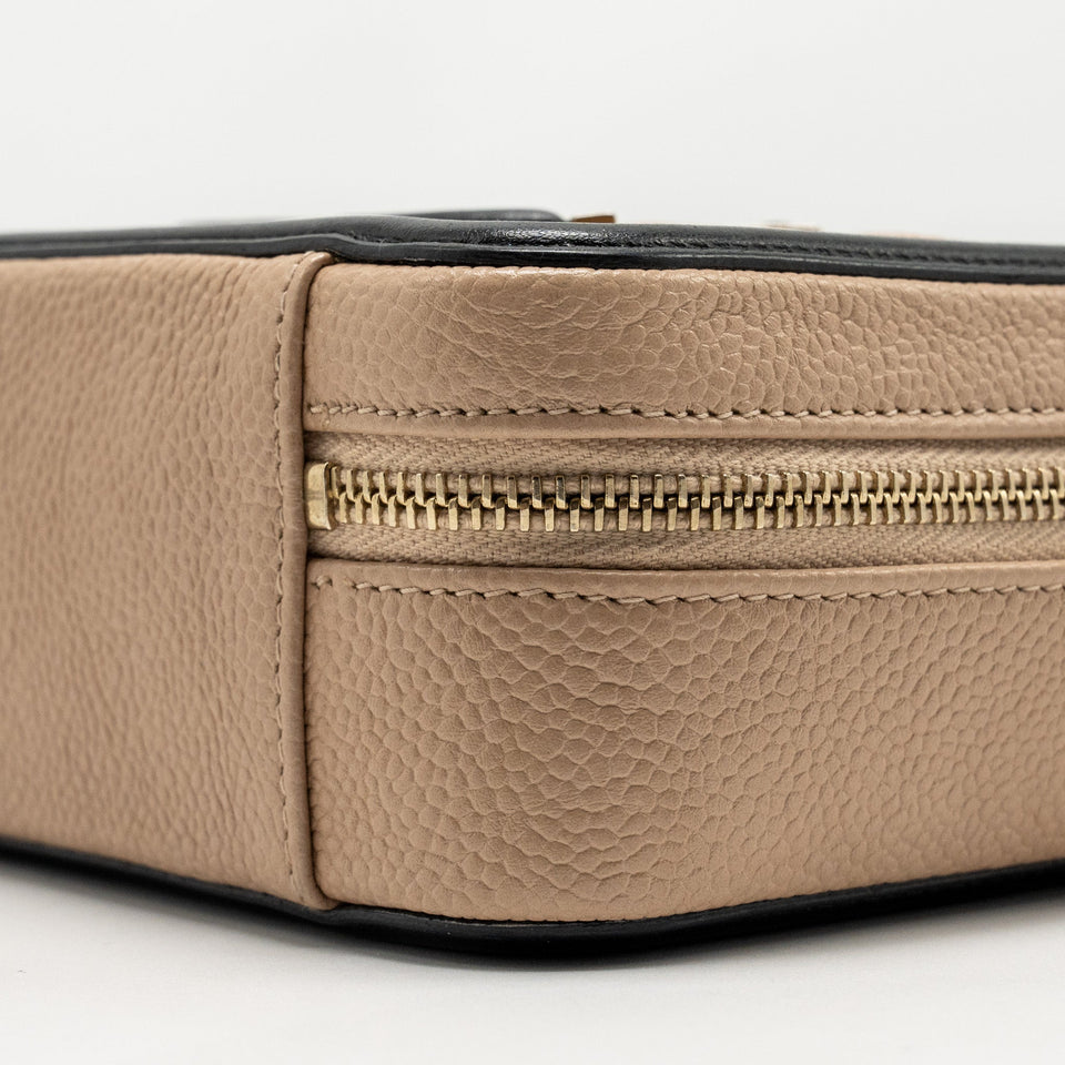 Chanel Mini Filigree Vanity Clutch Caviar Beige / Black