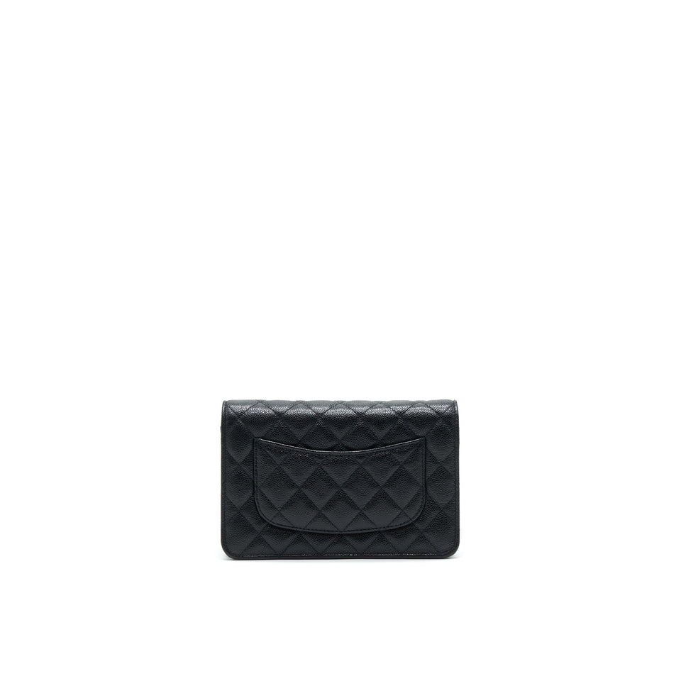 Chanel 21A Coco letter Wallet on Chain Black Caviar