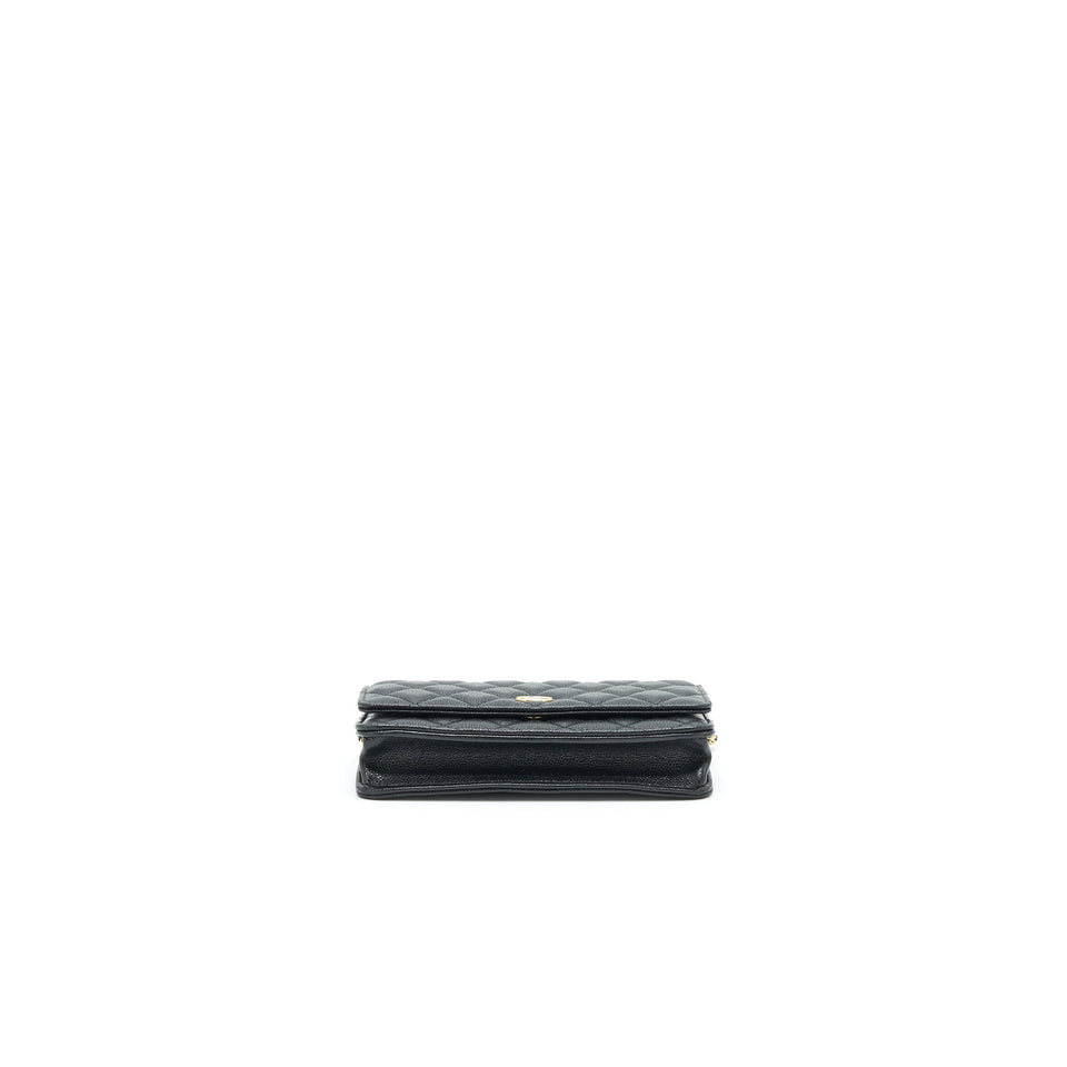 Chanel 21A Coco letter Wallet on Chain Black Caviar