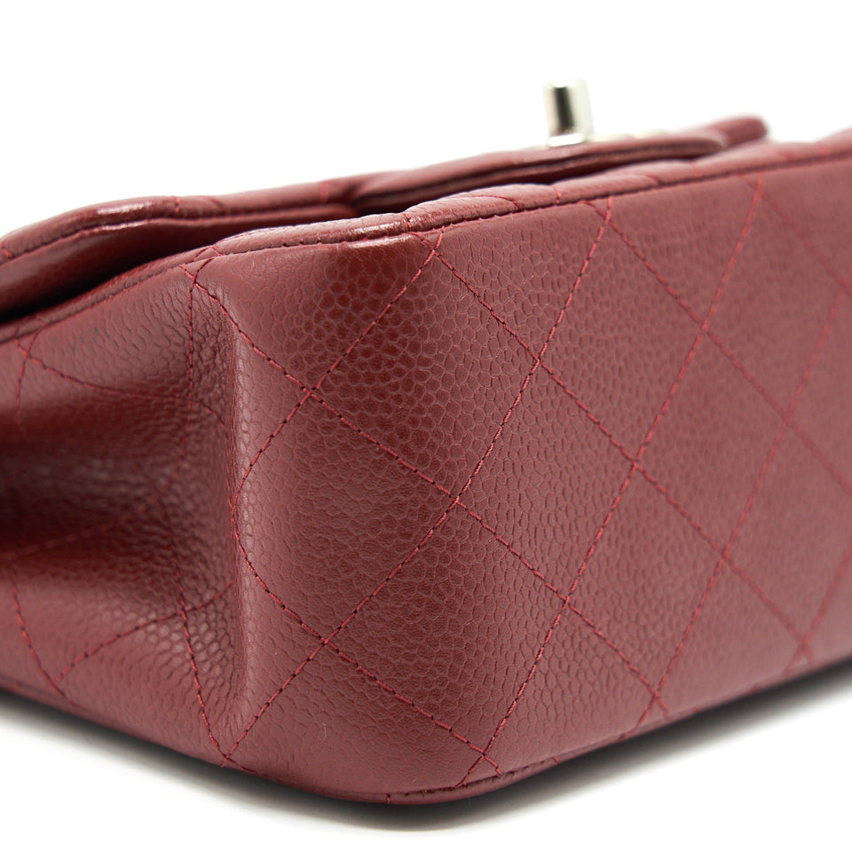 Chanel MINI SQUARE CARVIAR RED