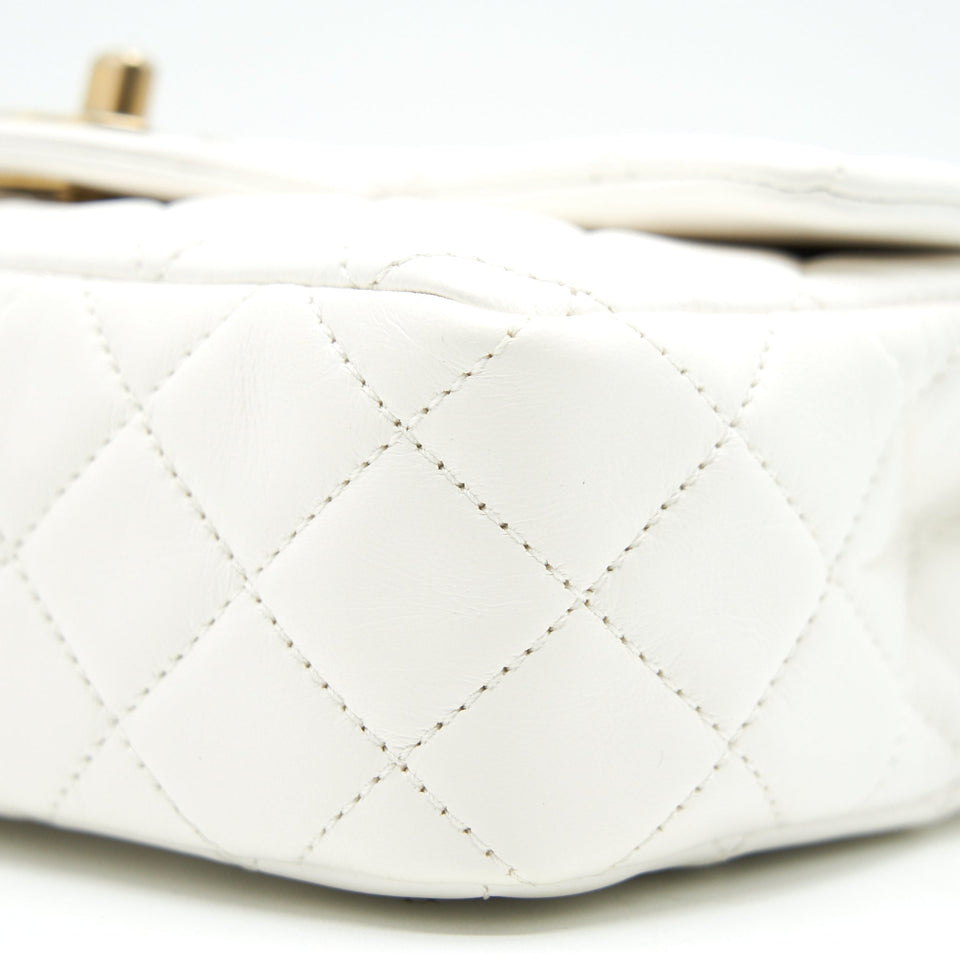 Chanel PEARL CRUSH RECTANGULAR MINI FLAP BAG WHITE