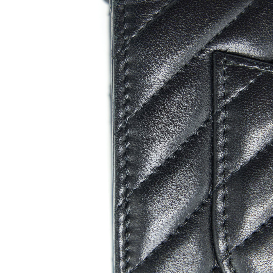 Chanel CHEVRON WALLET ON CHAIN LAMBSKIN BLACK WITH