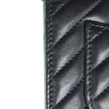 Chanel CHEVRON WALLET ON CHAIN LAMBSKIN BLACK WITH