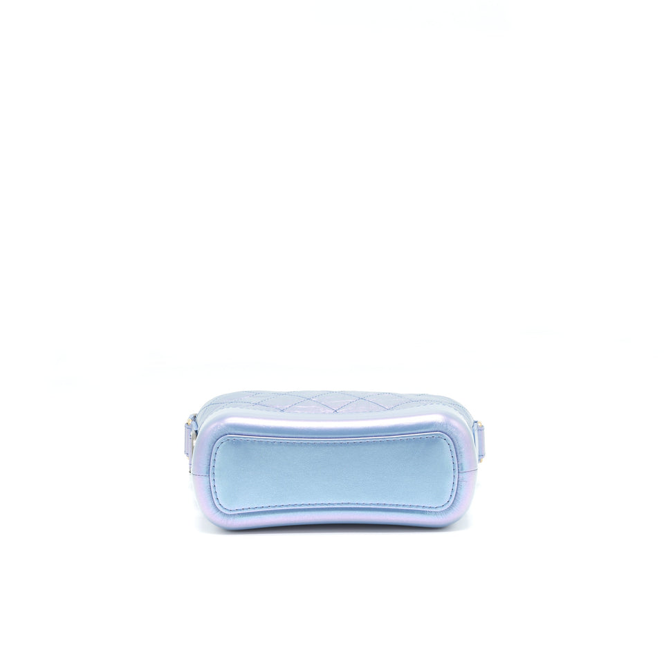 Chanel Small Gabrielle Hobo Bag Iridescent Blue