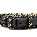 Chanel Gold Clutch O Chain Phone Holder Lambskin Black L