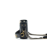 Chanel Small Gabrielle Hobo Bag Crocodile Embossed Calfskin Black