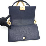 Chanel Medium Boy Grained Navy Calfskin Brushed
