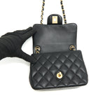 Chanel MINI SQUARE BLACK LAMBSKIN