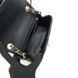 Chanel MINI SQUARE BLACK LAMBSKIN