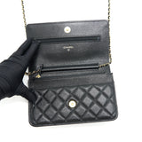 Chanel 21A Coco letter Wallet on Chain Black Caviar