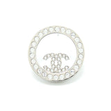 Chanel Round Crystal CC Earrings