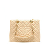 Chanel Grand Shopping Tote Bag Caviar Beige  Serial 16