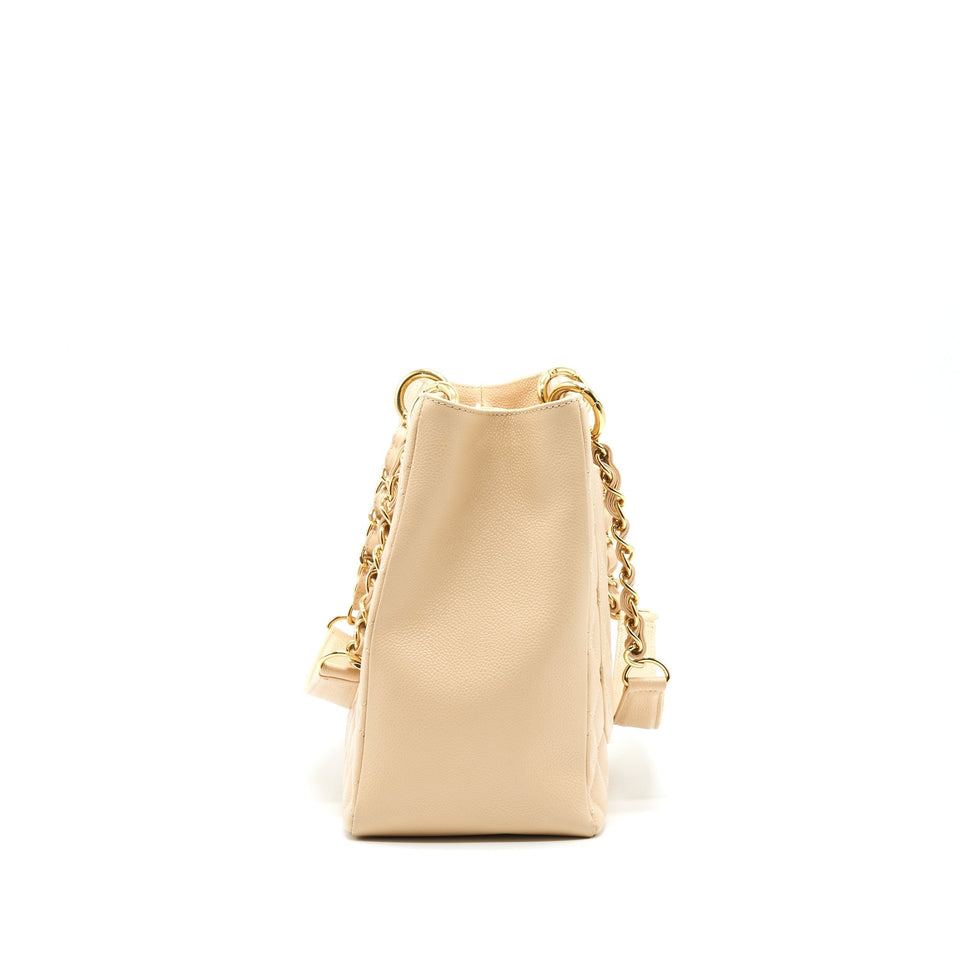 Chanel Grand Shopping Tote Bag Caviar Beige  Serial 16