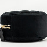 Chanel Pearl Crush Round Clutch Quilted Velvet Black L