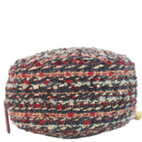 Chanel Round Tweed Chain Clutch Crossbody Bag Red