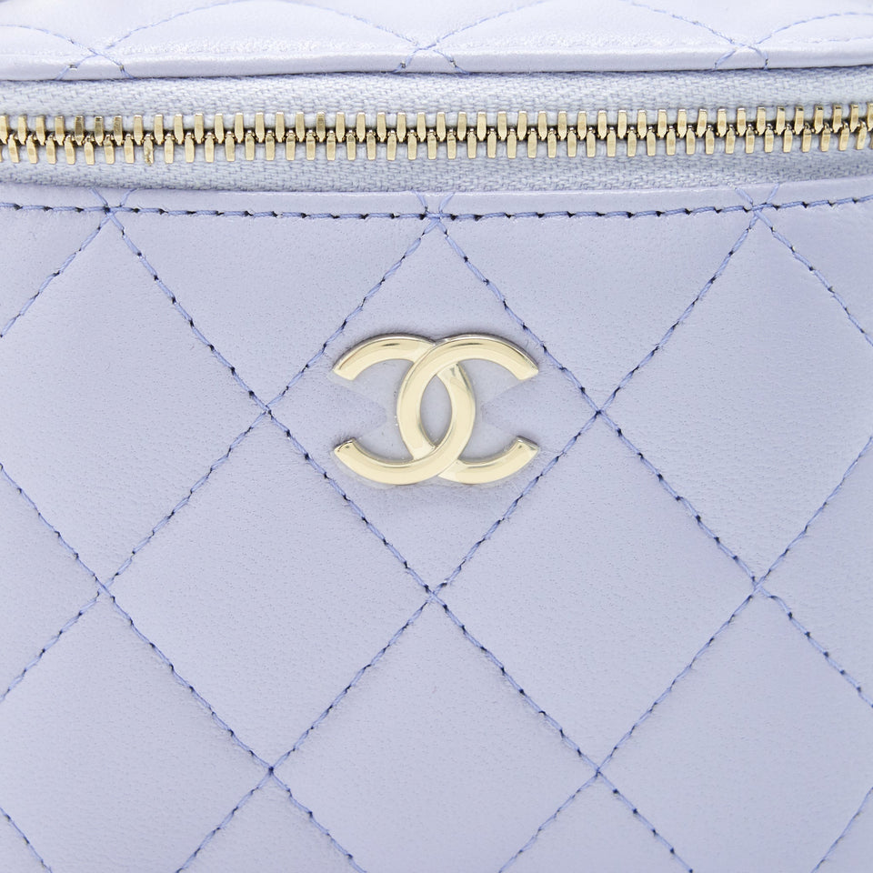 Chanel 21K Mini Top Handle Vanity With Chain Light Purple L