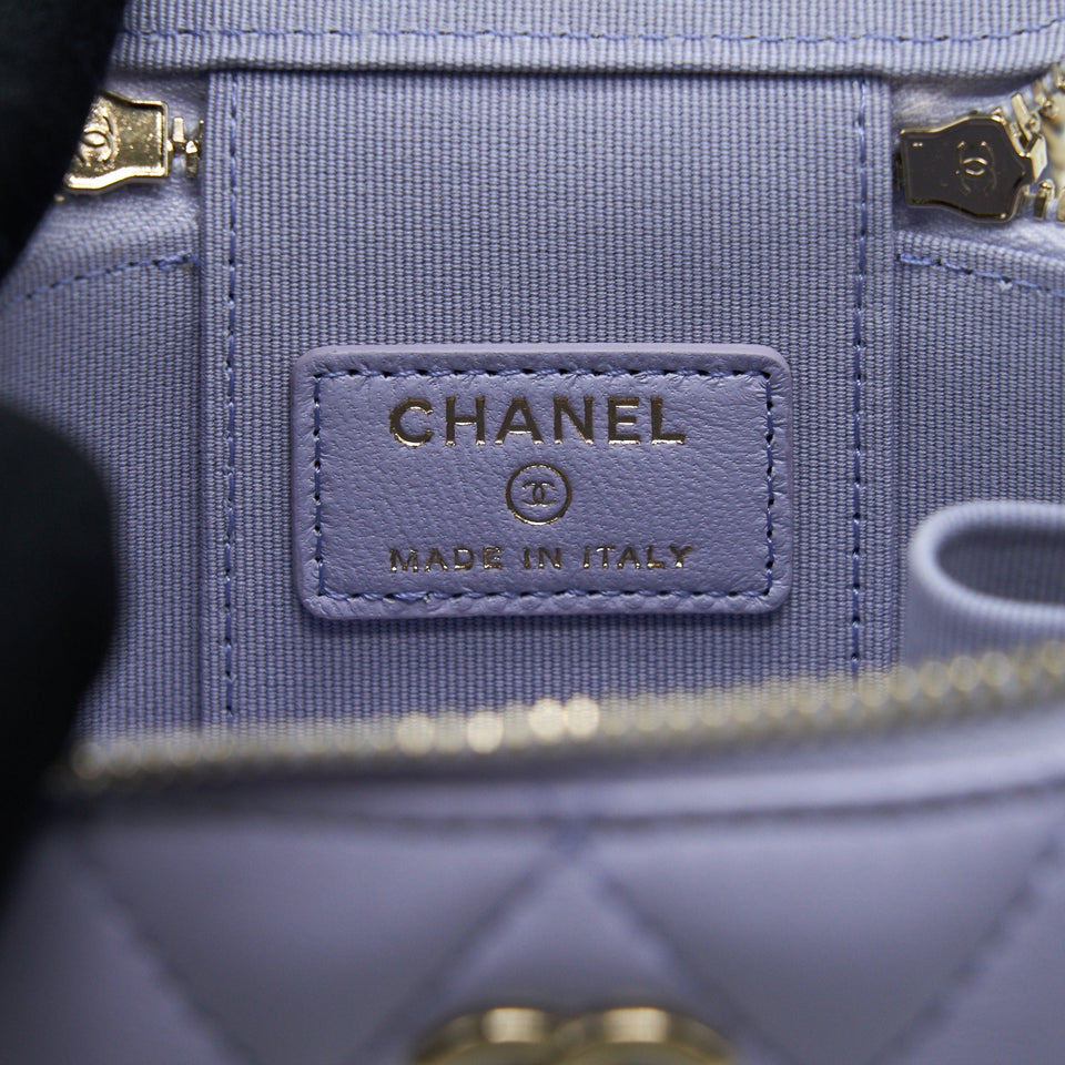 Chanel 21K Mini Top Handle Vanity With Chain Light Purple L